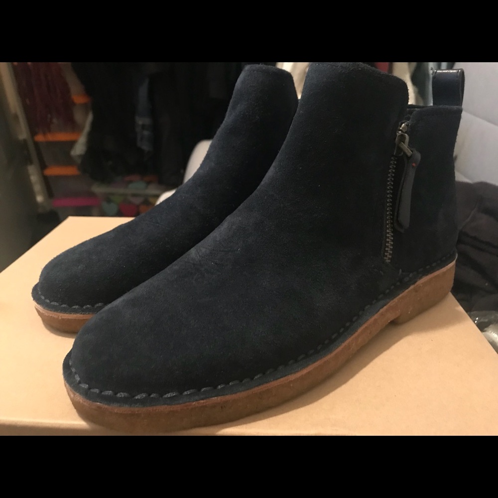 Ed-Garrison 6.5M  calf suede boots dark blue
